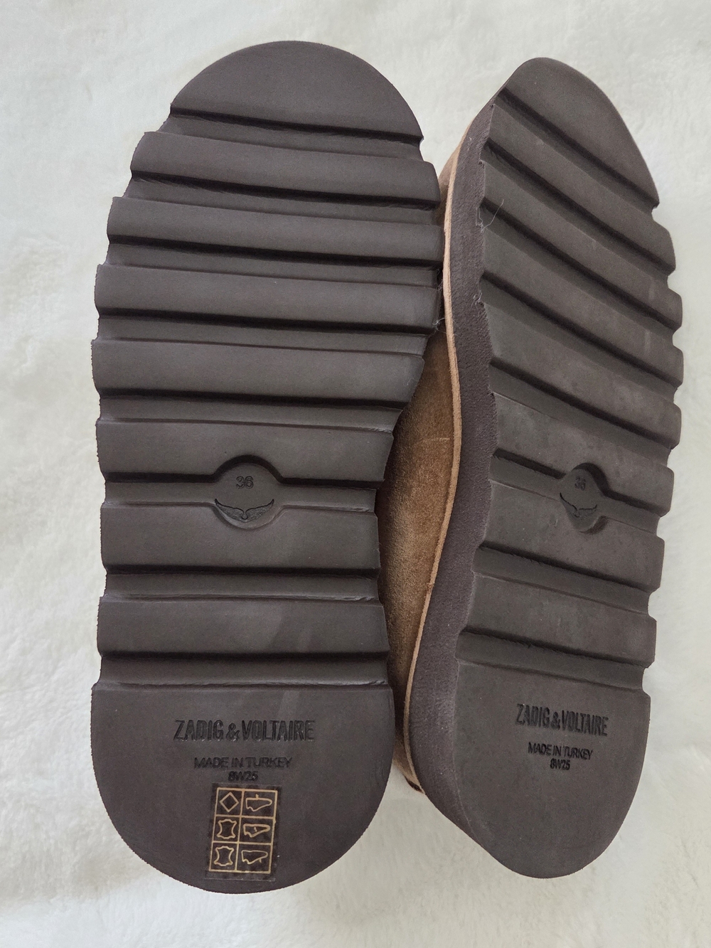 Zadig&Voltaire Teddy Shearling Mules in Brown Suede Size 36 - Picture 6 of 9